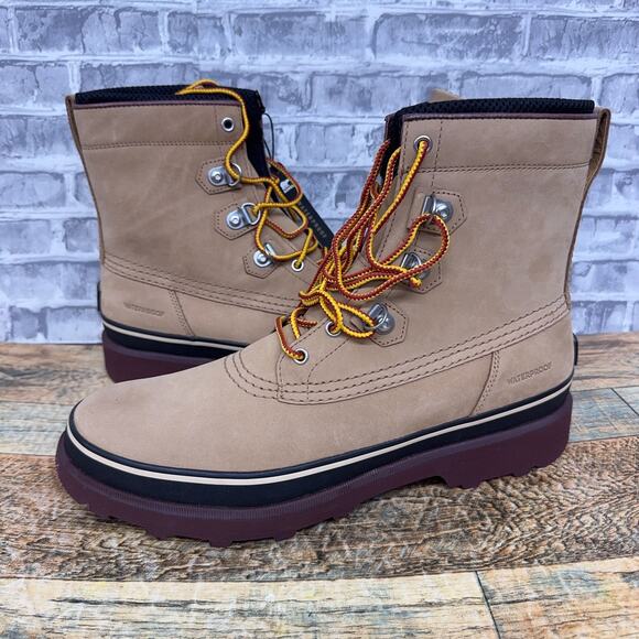 Sorel Caribou Street Nubuck Leather Hiking Boots Mens Size 14 New - Picture 1 of 7